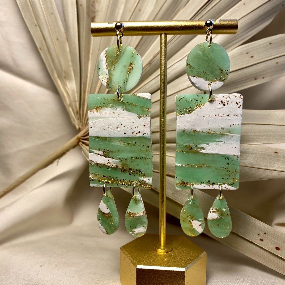 Jade-Inspired Polymer Clay Earrings